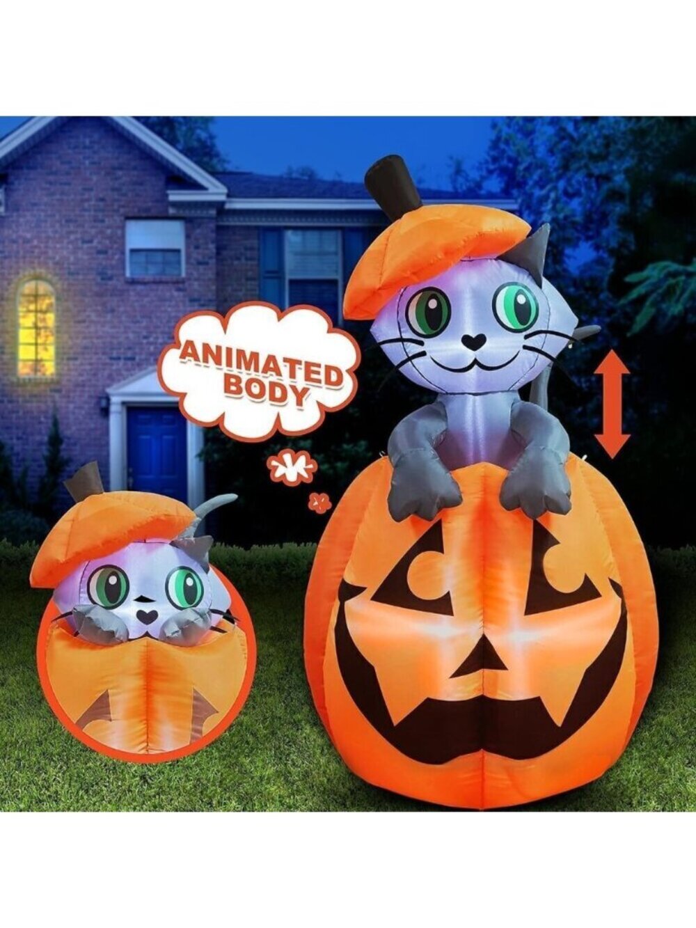 ⚡Joiedomi 5 FT Halloween Inflatables Outdoor Decorations Inflatable Pumpkin